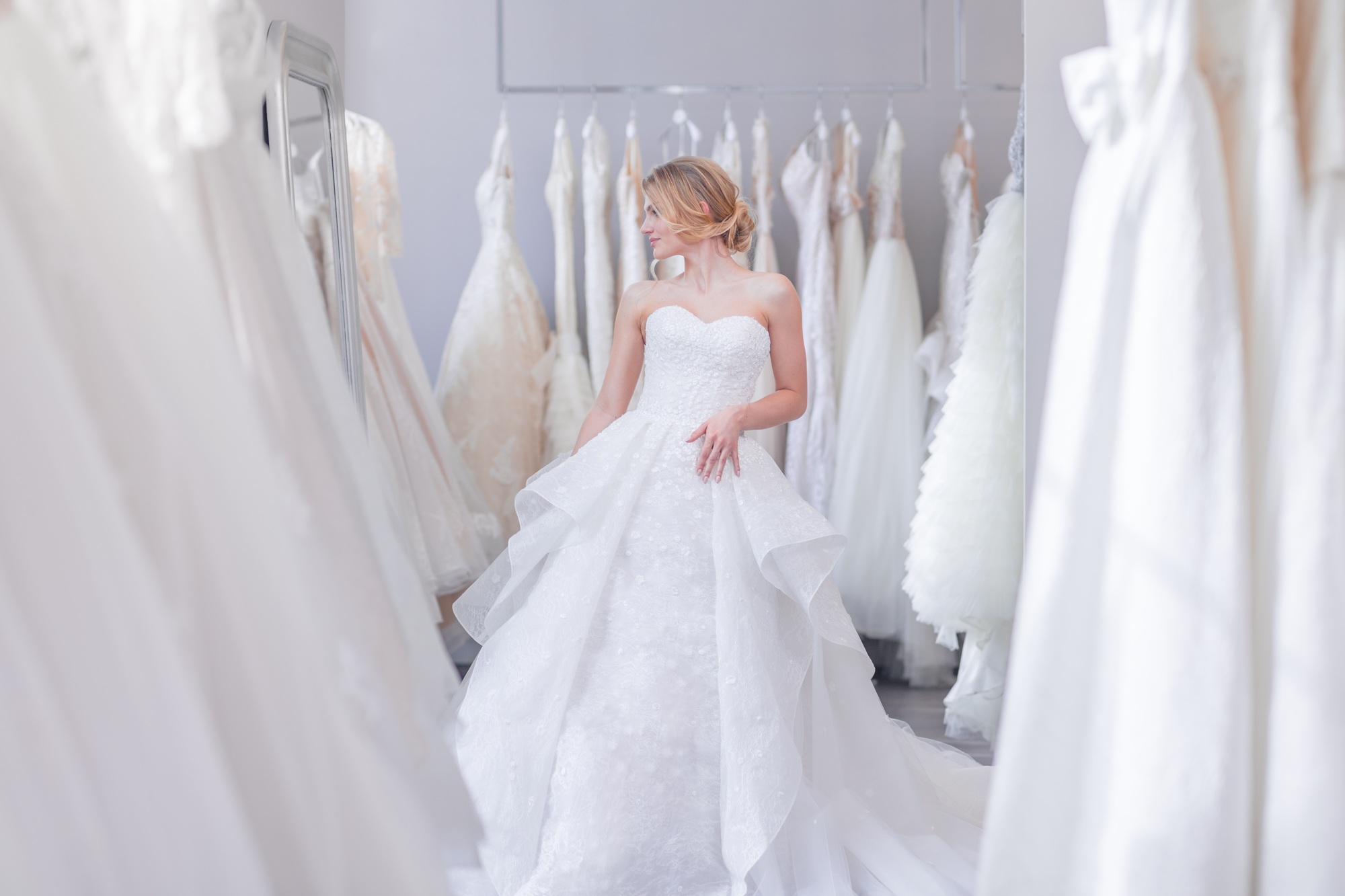 Beautiful bride in wedding dress