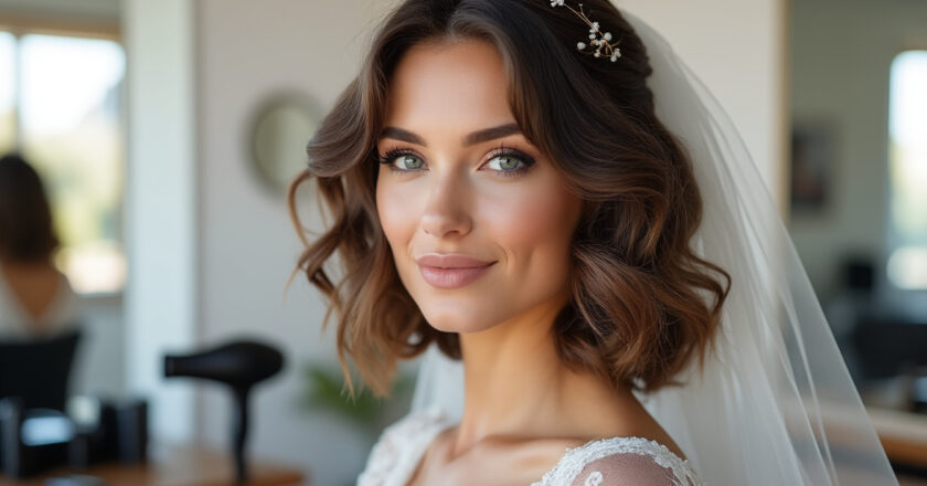 Découvrez comment réaliser une coiffure de mariage : carré plongeant bouclé