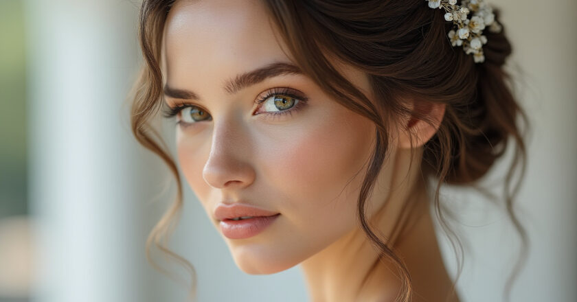 Inspirez-vous du carré plongeant : coiffure de mariage élégante pour cheveux courts