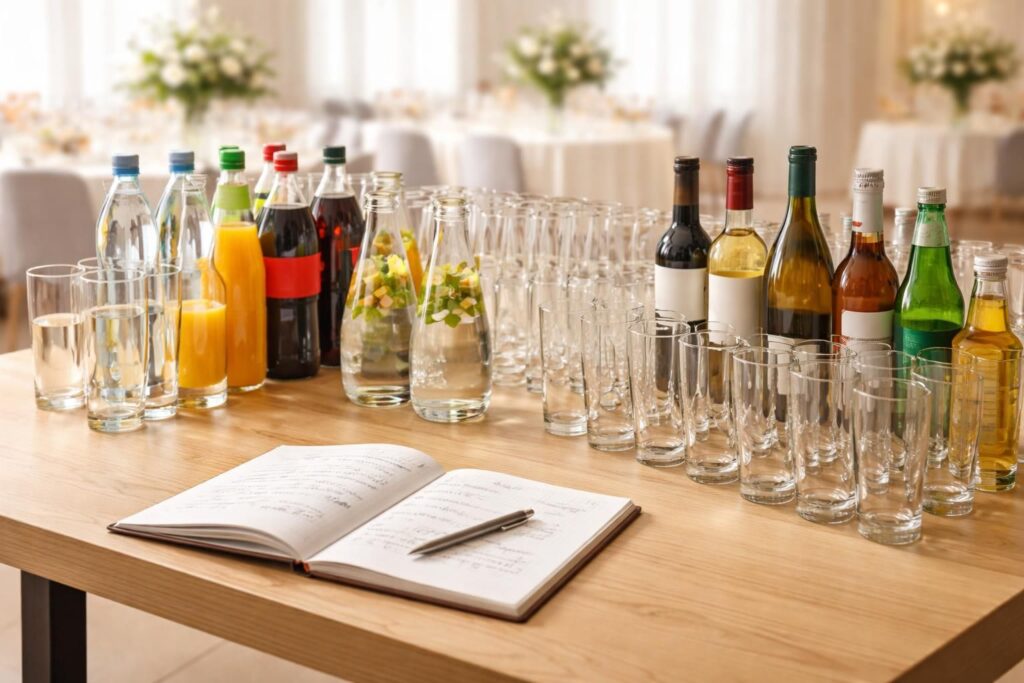 obtenez un calcul précis des boissons nécessaires pour un événement de 80 personnes afin d'éviter le gaspillage et garantir la satisfaction de vos invités.