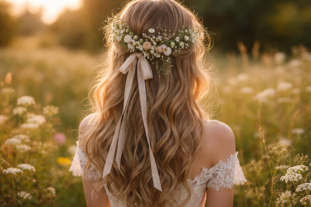 découvrez nos idées de coiffures de mariage champêtre pour un look bucolique et naturel, parfait pour sublimer votre grand jour en toute simplicité.