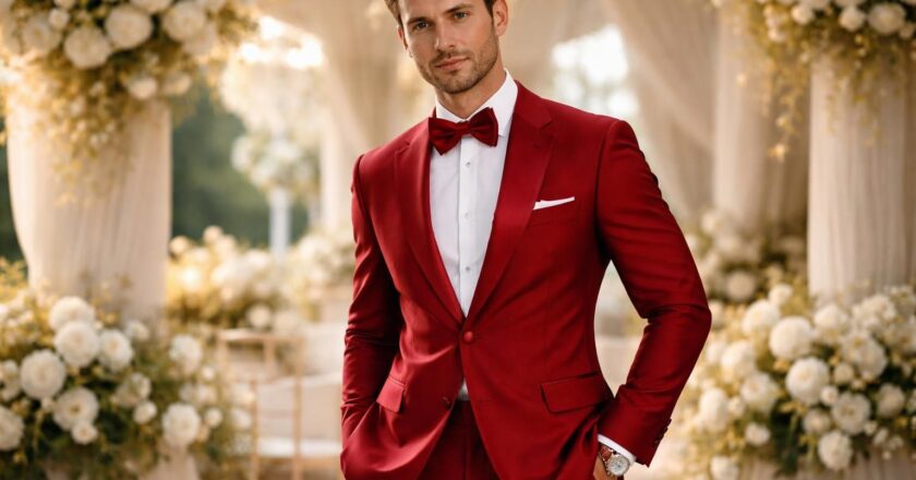 Costume mariage rouge : optez pour une touche audacieuse et mémorable