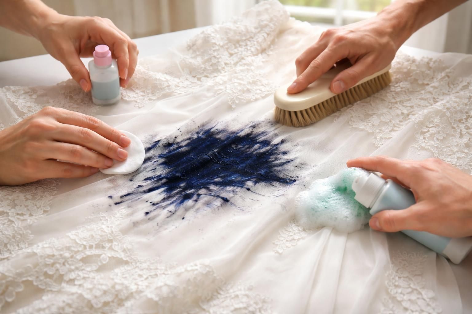 découvrez comment enlever une tache de marqueur indélébile sur un vêtement de mariage en évitant les erreurs courantes pour préserver la qualité de votre tenue.