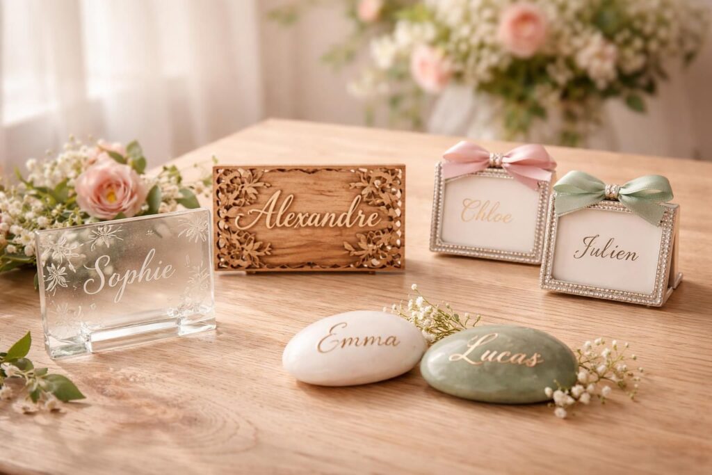 découvrez des idées créatives pour des portes-noms de mariage uniques qui étonneront vos invités et ajouteront une touche personnalisée à votre décoration.