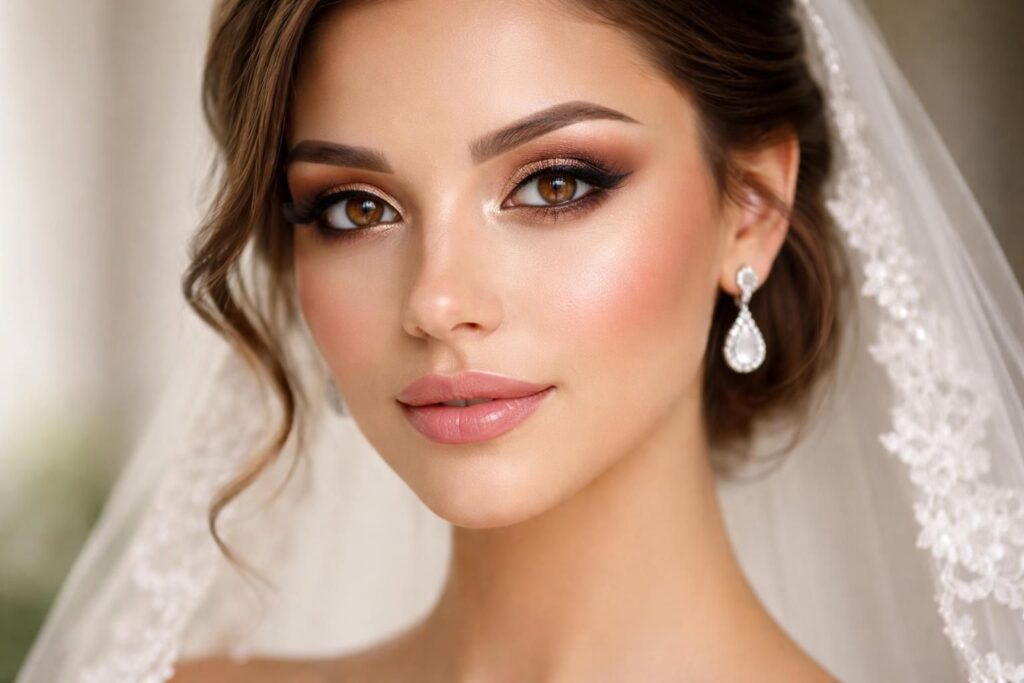découvrez des idées de maquillage nuptial spécialement conçues pour sublimer les yeux marron et mettre en valeur votre regard le jour de votre mariage.