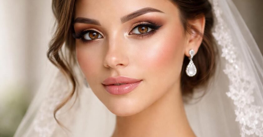 Idées de maquillage nuptial pour sublimer les yeux marron