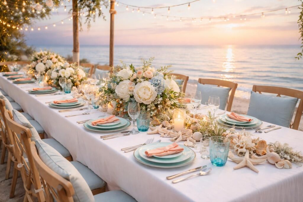 découvrez les couleurs parfaites pour sublimer votre décoration de mariage sur le thème de la mer et créer une ambiance élégante et maritime inoubliable.