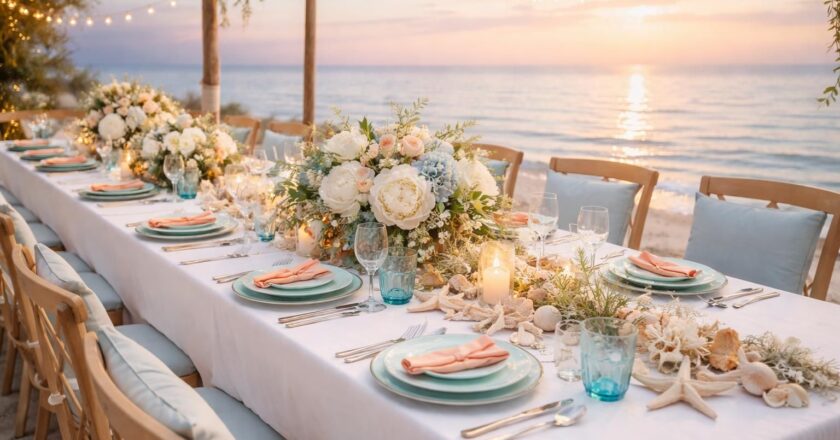 Les couleurs parfaites pour votre décoration de mariage sur le thème de la mer