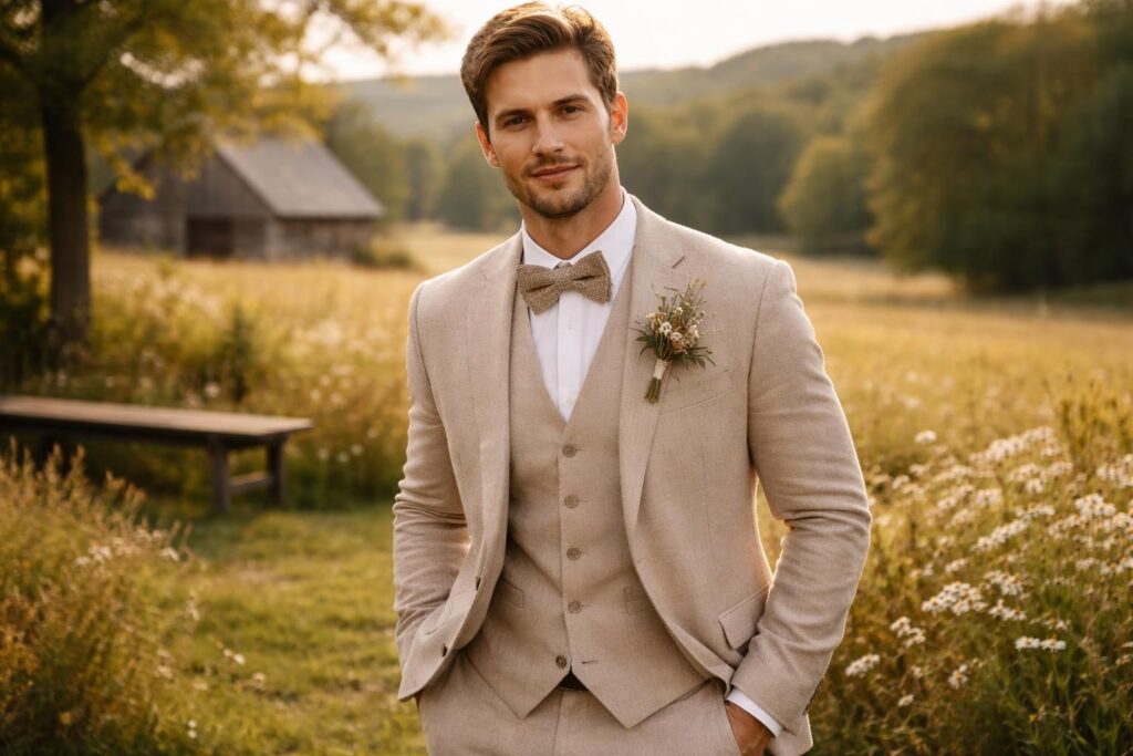 explorez les dernières tendances champêtres pour un mariage masculin, alliant élégance rustique et style naturel pour un jour inoubliable.