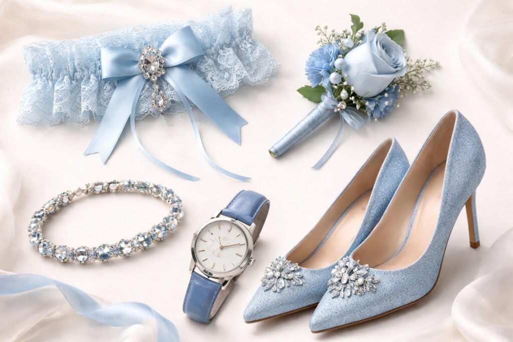 découvrez 5 accessoires incontournables pour apporter une touche de bleu élégante à votre mariage et respecter la tradition du "quelque chose de bleu".