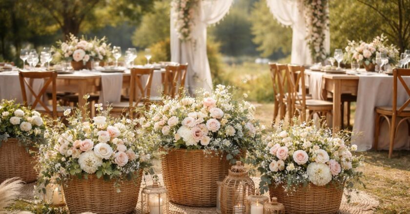Idées de déco de mariage avec panier en osier : inspirations pour un événement unique