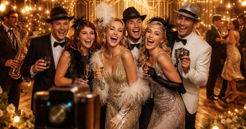 Photobooth et animations pour une soirée thème Charleston pour un mariage amusant