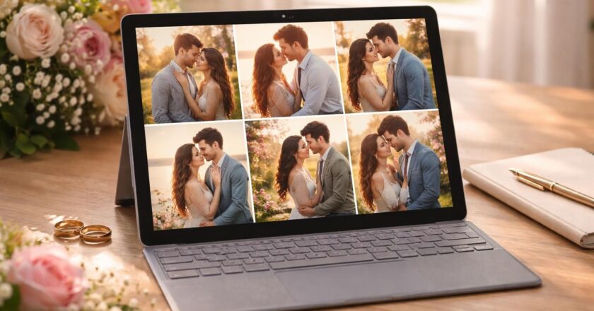 Photos d’engagement : sélection pour le mariage sur tablette Windows Surface