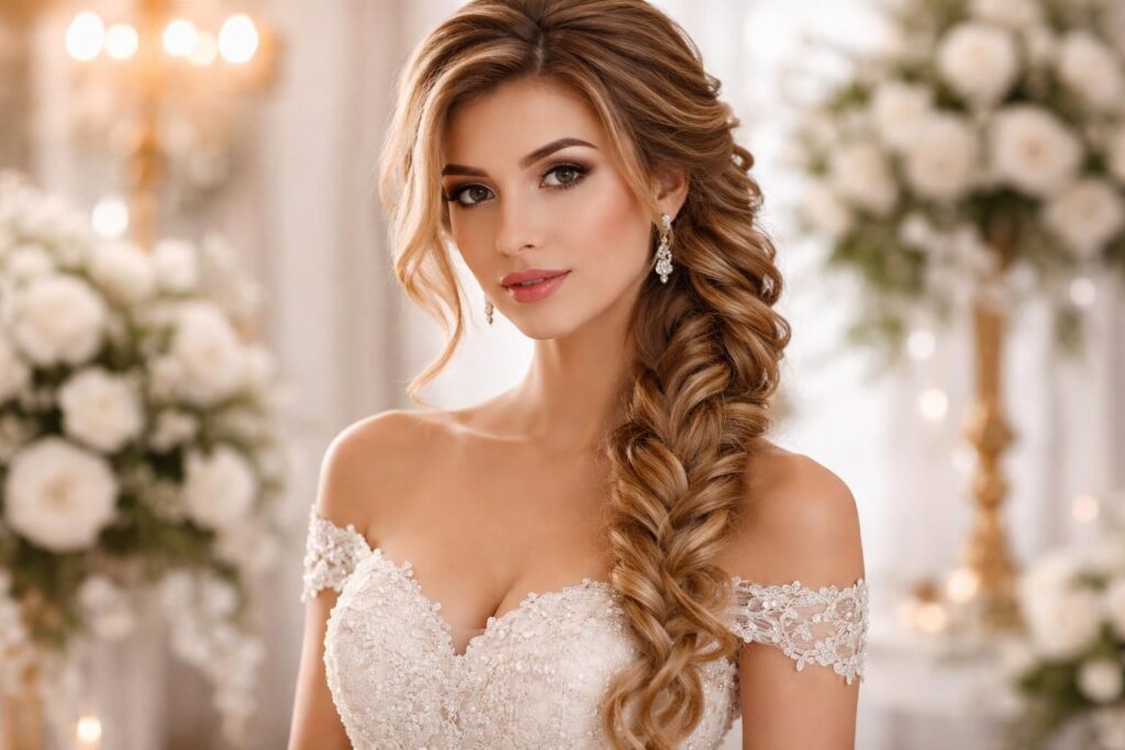 découvrez comment sublimer votre coiffure de mariage avec une élégante tresse sur le côté, pour un look chic et raffiné qui fera sensation.