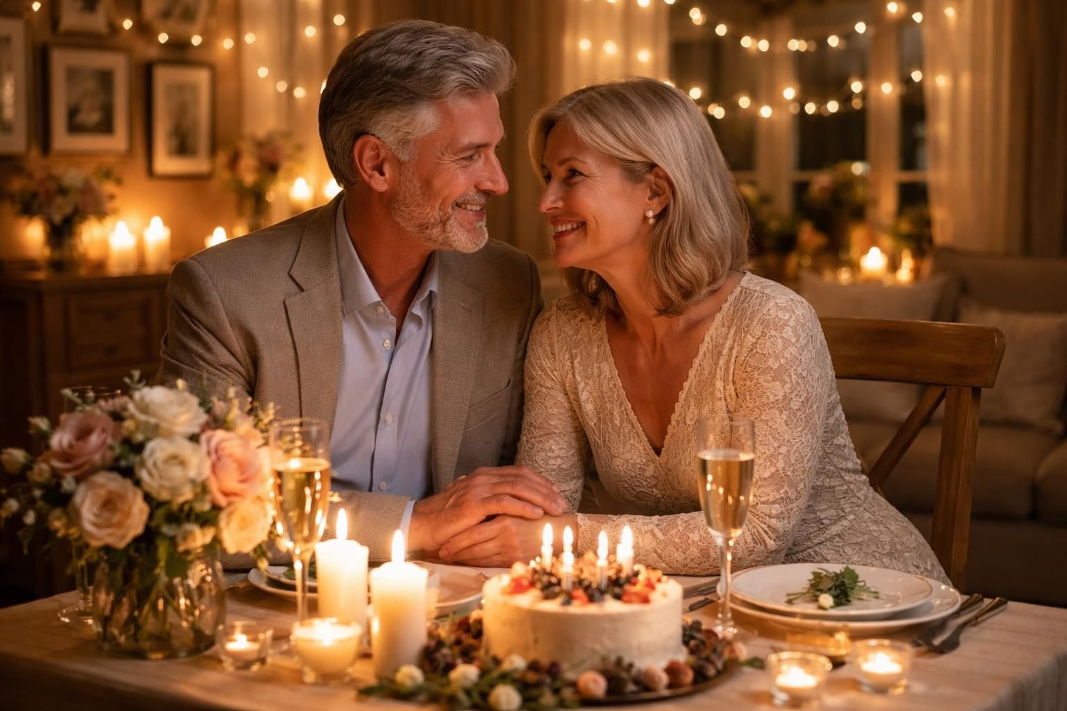 organisez une célébration intime et mémorable pour votre anniversaire de mariage, avec des moments chaleureux et pleins d'émotion.