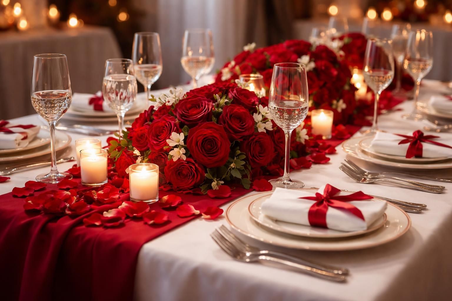 découvrez comment créer une ambiance romantique et élégante avec une décoration de table de mariage en rouge et blanc, parfaite pour célébrer votre amour.