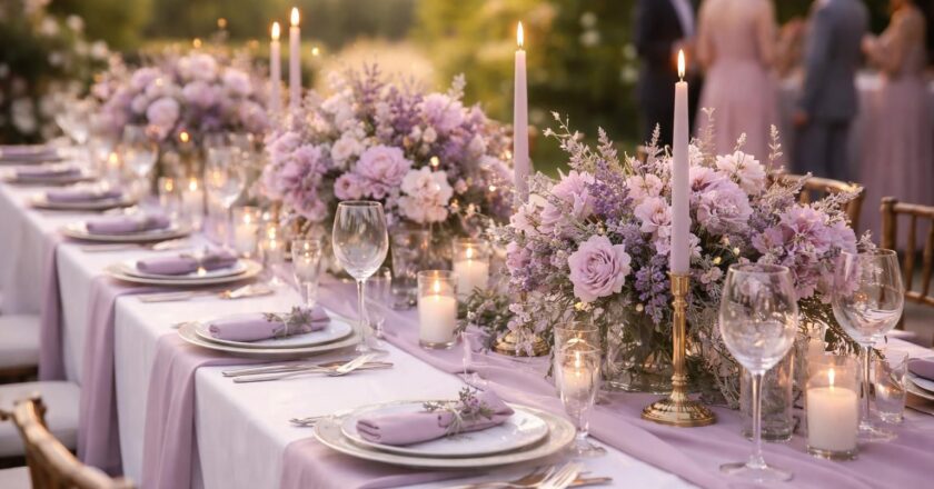 Pourquoi opter pour une décoration de table de mariage mauve : avantages et conseils