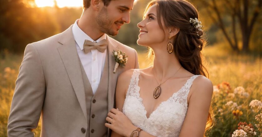 Sublimez votre mariage champêtre avec des bijoux en bois uniques