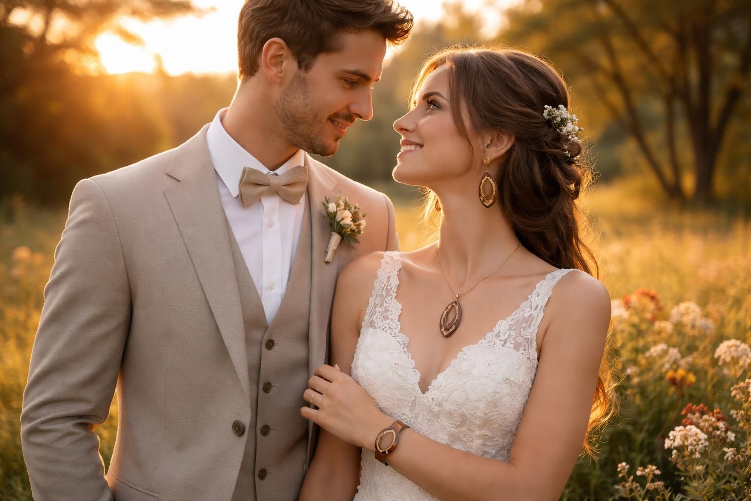 découvrez des bijoux en bois uniques pour sublimer votre mariage champêtre, alliant élégance naturelle et originalité pour un jour inoubliable.