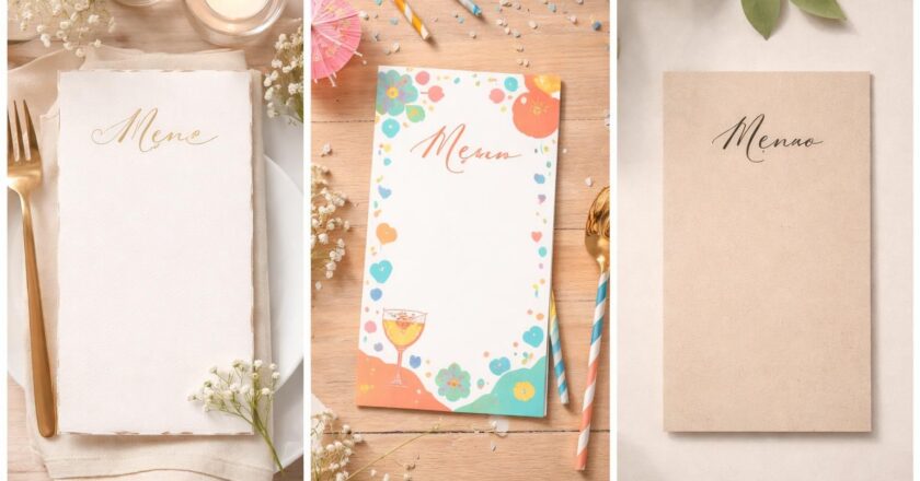 Texte menu de mariage : exemples chic, fun et minimalistes