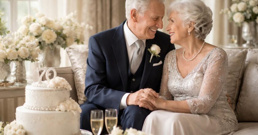 Anniversaire de mariage de 70 ans des noces de platine