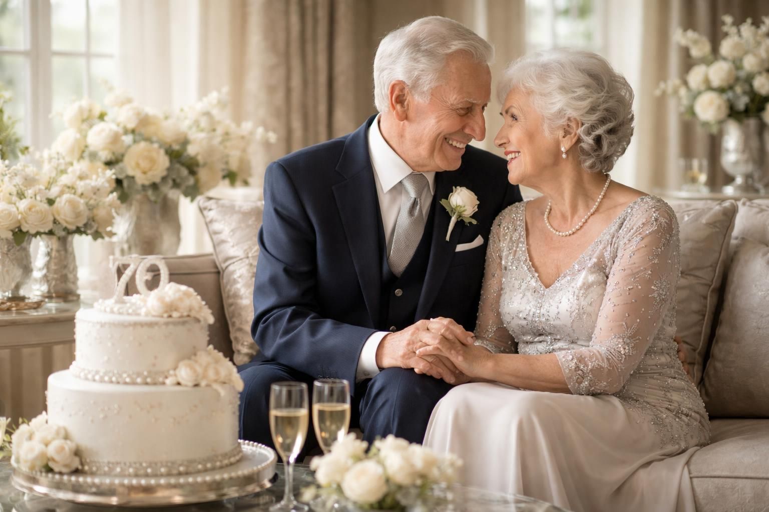 célébrez 70 ans d'amour et de complicité avec nos idées et conseils pour un anniversaire de mariage des noces de platine inoubliable.