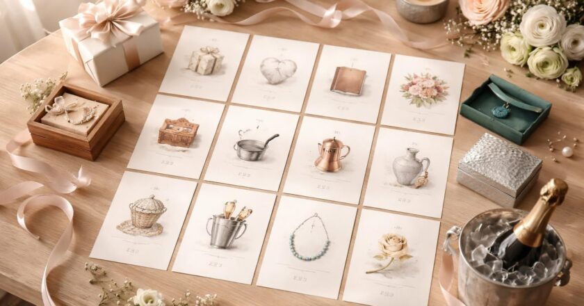 Calendrier de noces : significations et idées cadeaux pour anniversaires