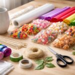 Les fournitures indispensables pour fabriquer un bouquet de bonbons