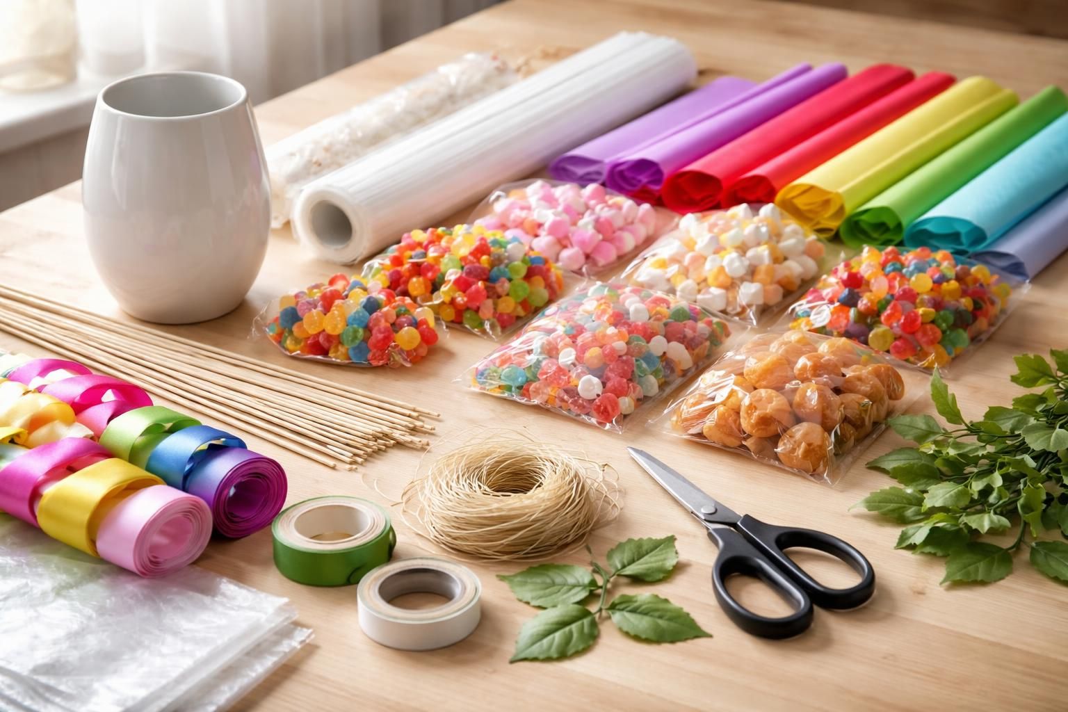 découvrez les fournitures indispensables pour créer un bouquet de bonbons original et gourmand, parfait pour toutes vos occasions festives.