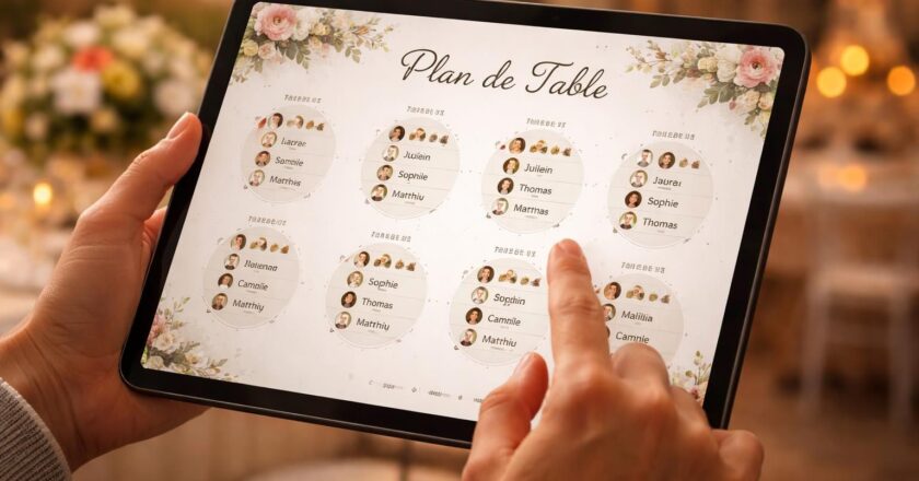 Plan de table du mariage : ajustements en deux minutes sur tablette Samsung Galaxy