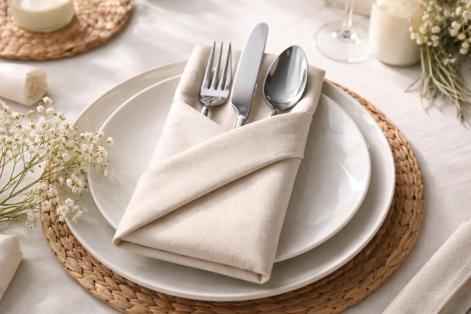 apprenez à réaliser un magnifique pliage de serviette en papier porte-couverts, idéal pour sublimer vos tables lors de toutes vos occasions.