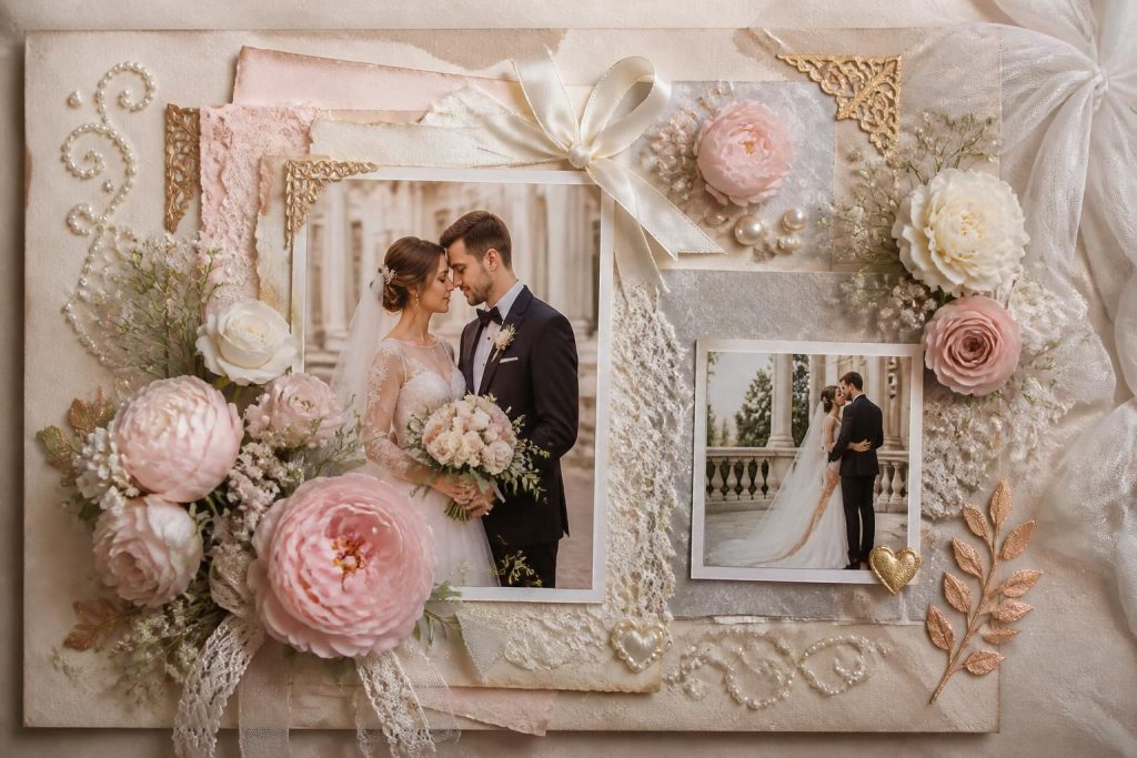 découvrez des idées inspirantes de pages de scrapbooking pour créer un album de mariage chic et élégant, alliant créativité et élégance pour immortaliser vos plus beaux souvenirs.