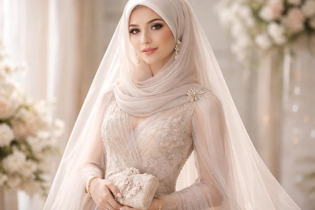 découvrez notre sélection de tenues élégantes pour femme voilée, parfaites pour un mariage, accompagnées d'accessoires raffinés pour une touche finale impeccable.