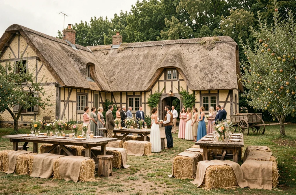 Le Clos Masure Simon, ferme cauchoise authentique aménagée pour un mariage normand avec colombages et verger